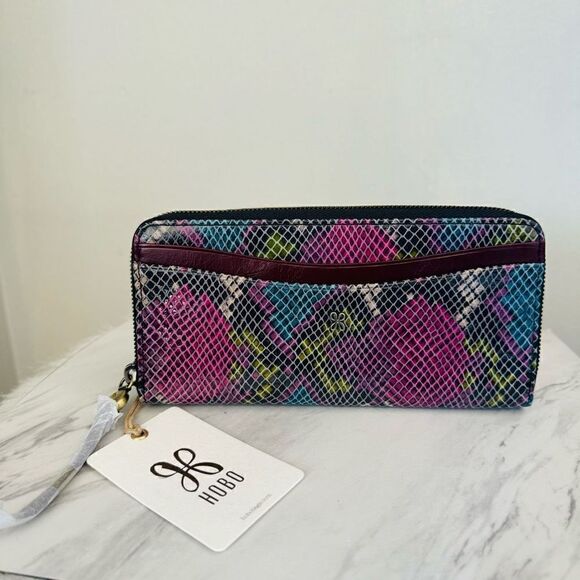 HOBO Max Large‎ Zip Around Leather Continental Wallet, Organization, Mosaic, NWT - Picture 4 of 14